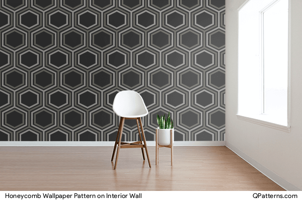 Honeycomb Wallpaper Pattern on interior-wall