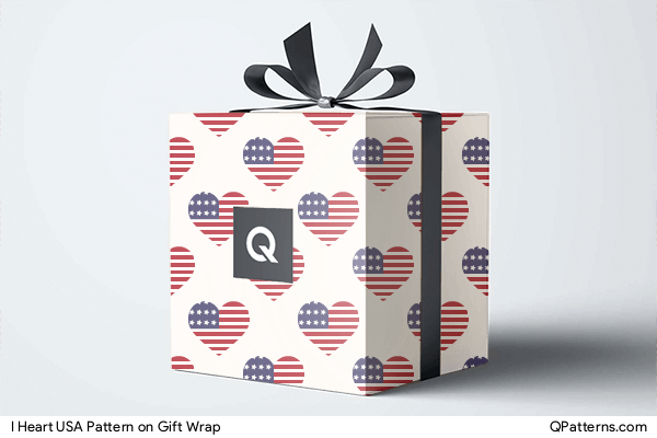 I Heart USA Pattern on gift-wrap