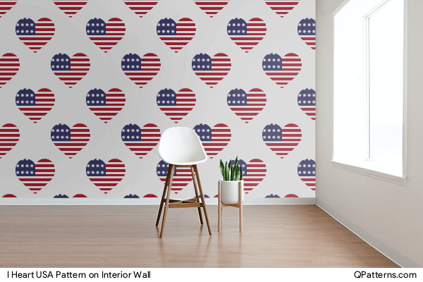 I Heart USA Pattern on interior-wall