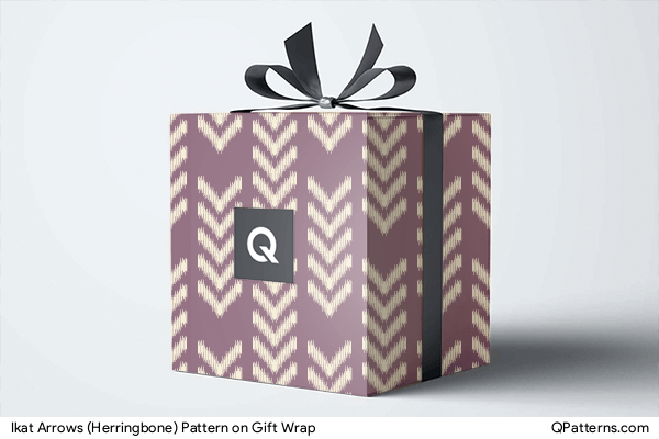 Ikat Arrows (Herringbone) Pattern on gift-wrap