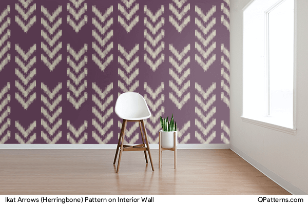 Ikat Arrows (Herringbone) Pattern on interior-wall