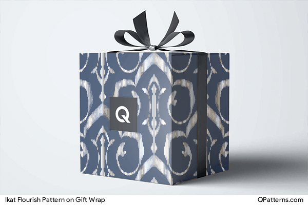 Ikat Flourish Pattern on gift-wrap
