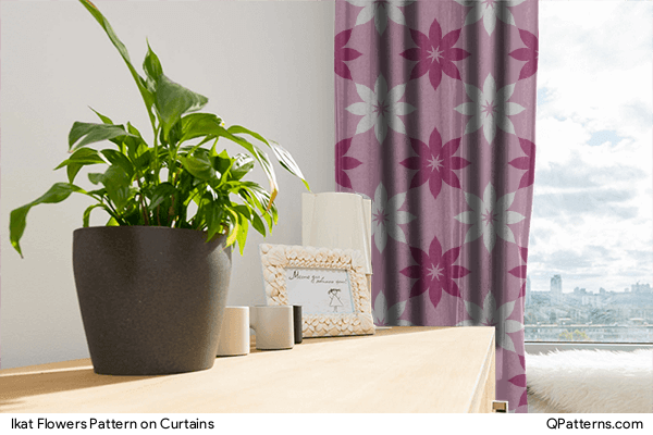 Ikat Flowers Pattern on curtains