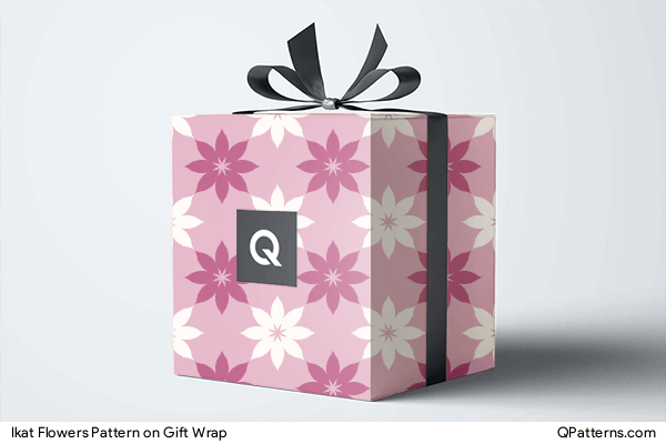 Ikat Flowers Pattern on gift-wrap