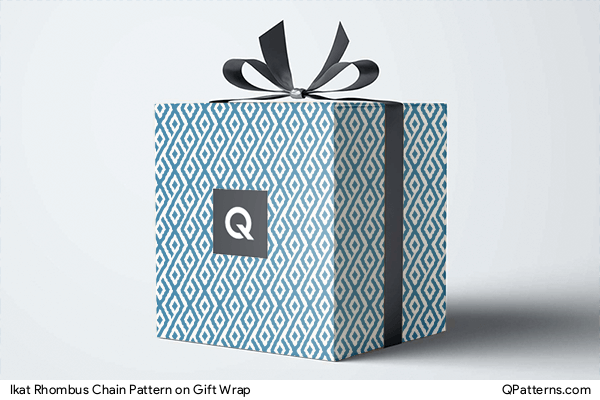 Ikat Rhombus Chain Pattern on gift-wrap