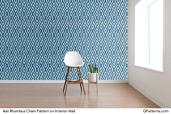 Ikat Rhombus Chain Pattern on interior-wall