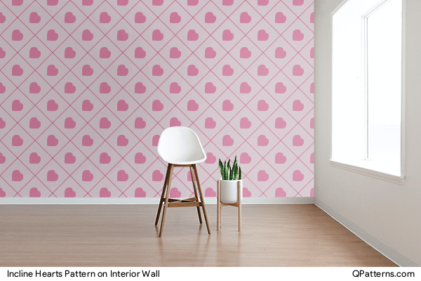 Incline Hearts Pattern on interior-wall