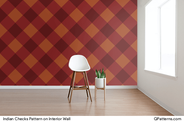 Indian Checks Pattern on interior-wall