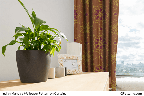 Indian Mandala Wallpaper Pattern on curtains