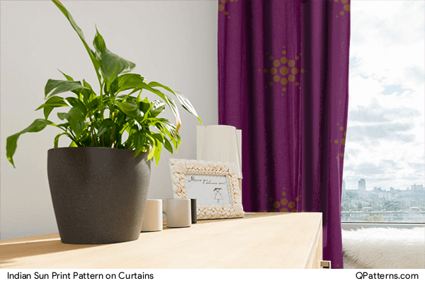 Indian Sun Print Pattern on curtains