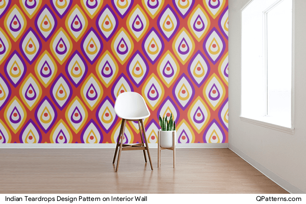 Indian Teardrops Design Pattern on interior-wall