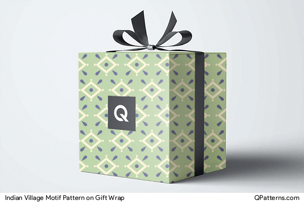 Indian Village Motif Pattern on gift-wrap