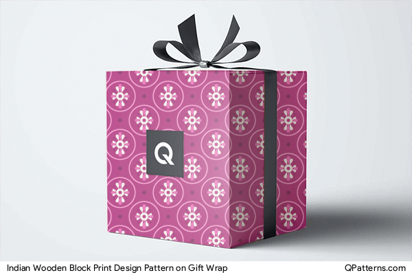 Indian Wooden Block Print Design Pattern on gift-wrap