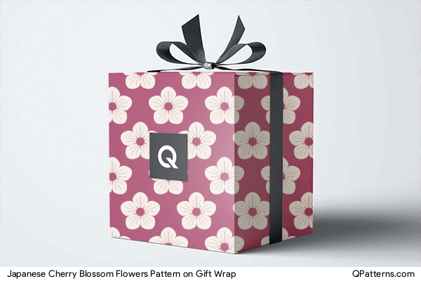 Japanese Cherry Blossom Flowers Pattern on gift-wrap