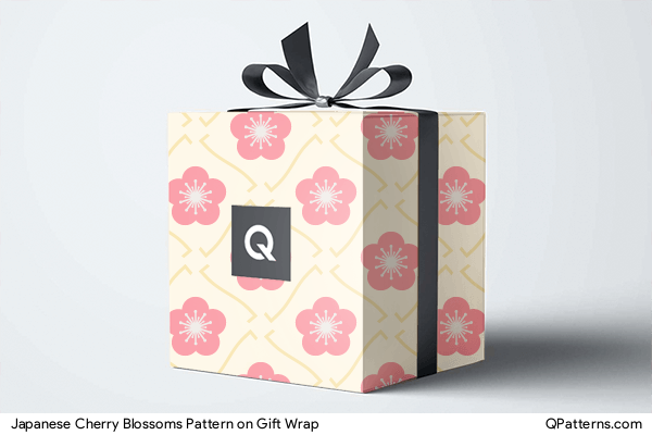 Japanese Cherry Blossoms Pattern on gift-wrap