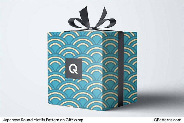 Japanese Round Motifs Pattern on gift-wrap
