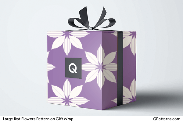 Large Ikat Flowers Pattern on gift-wrap