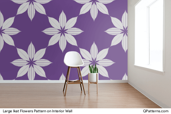 Large Ikat Flowers Pattern on interior-wall
