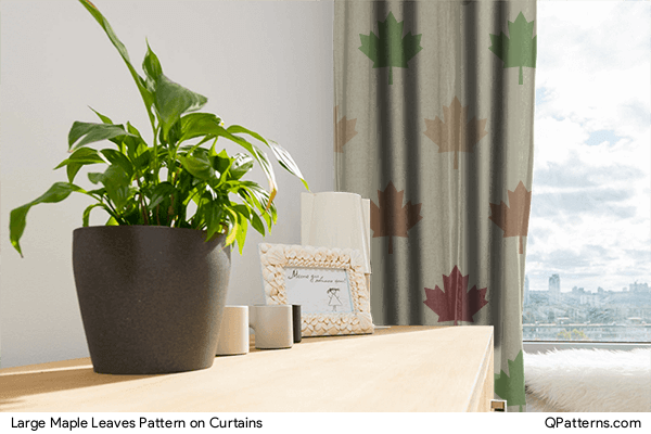 Large Maple Leaves Pattern on curtains