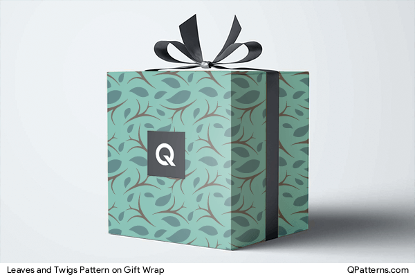 Leaves and Twigs Pattern on gift-wrap