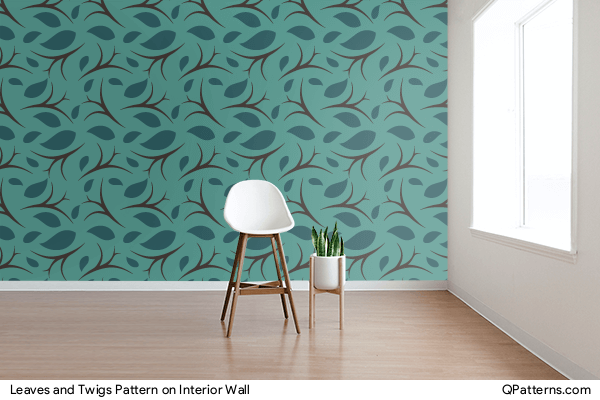 Leaves and Twigs Pattern on interior-wall