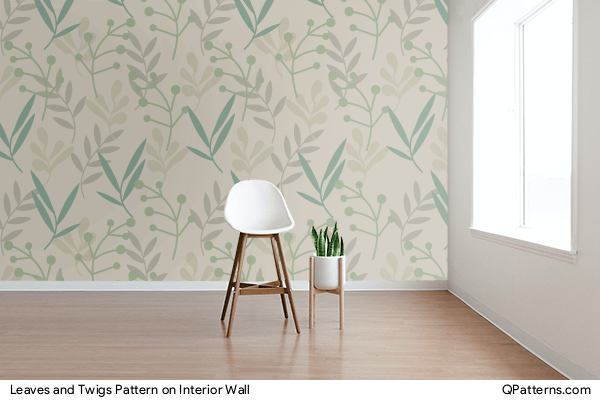 Leaves and Twigs Pattern on interior-wall