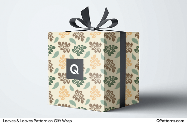 Leaves & Leaves Pattern on gift-wrap