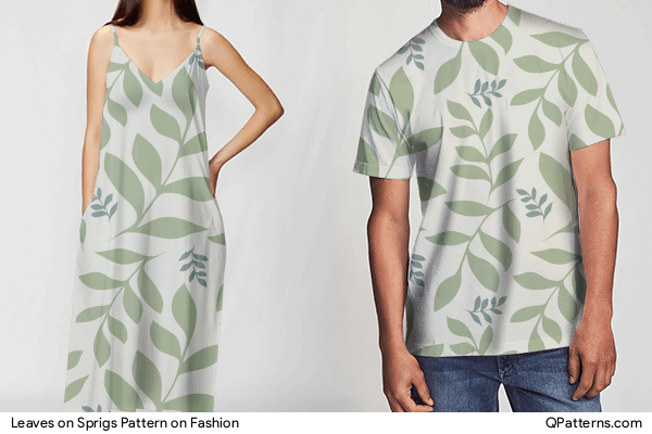 Leaves on Sprigs Pattern on fashion