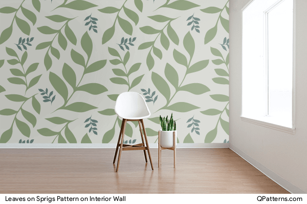 Leaves on Sprigs Pattern on interior-wall