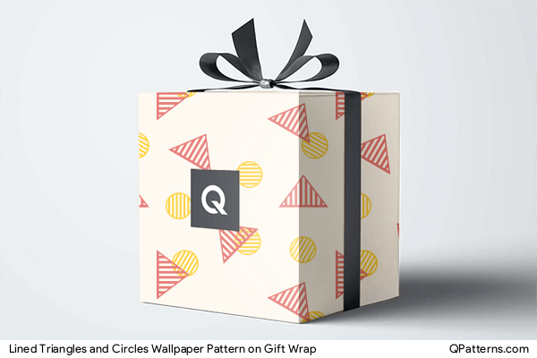 Lined Triangles and Circles Wallpaper Pattern on gift-wrap