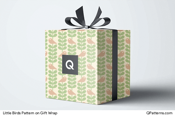 Little Birds Pattern on gift-wrap