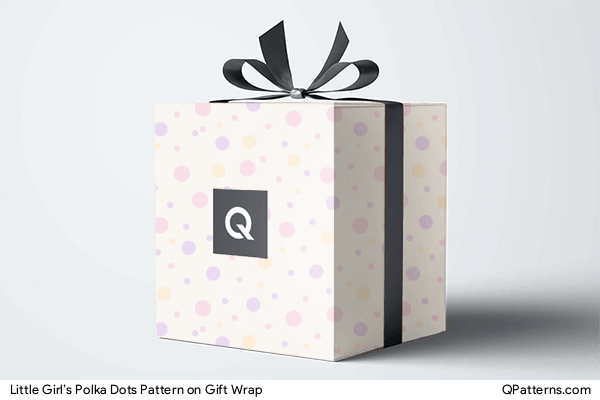 Little Girl’s Polka Dots Pattern on gift-wrap