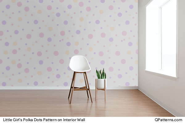 Little Girl’s Polka Dots Pattern on interior-wall