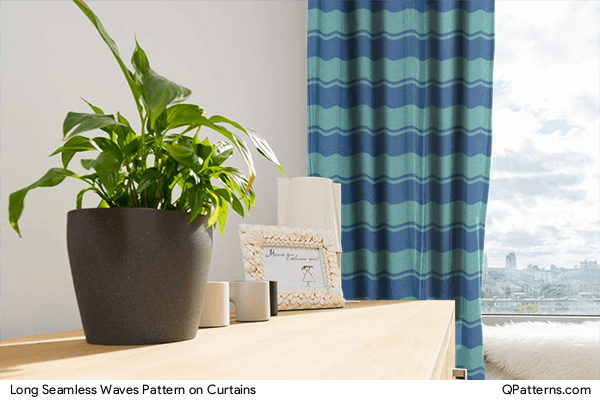 Long Seamless Waves Pattern on curtains