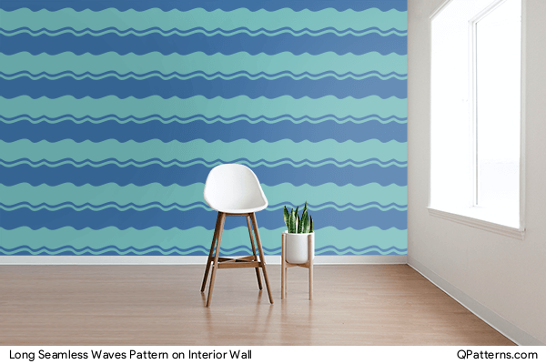 Long Seamless Waves Pattern on interior-wall