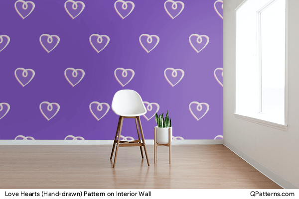 Love Hearts (Hand-drawn) Pattern on interior-wall