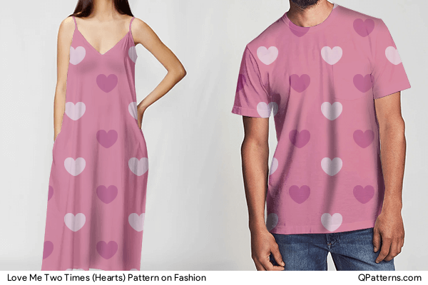 Love Me Two Times (Hearts) Pattern on fashion