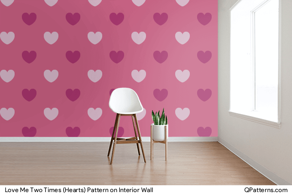 Love Me Two Times (Hearts) Pattern on interior-wall