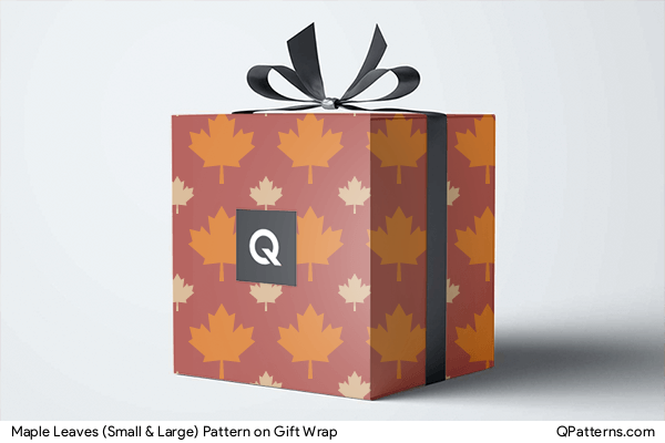 Maple Leaves (Small & Large) Pattern on gift-wrap