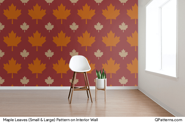 Maple Leaves (Small & Large) Pattern on interior-wall