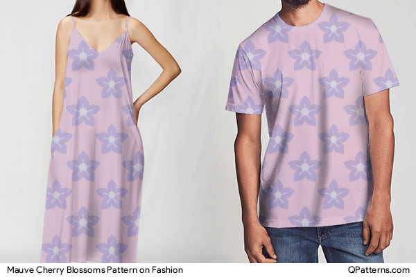 Mauve Cherry Blossoms Pattern on fashion