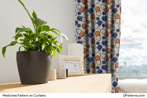 Medicines Pattern on curtains