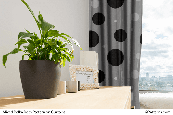 Mixed Polka Dots Pattern on curtains