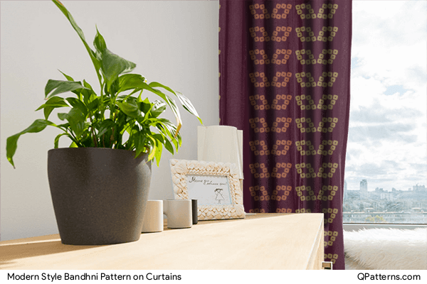 Modern Style Bandhni Pattern on curtains
