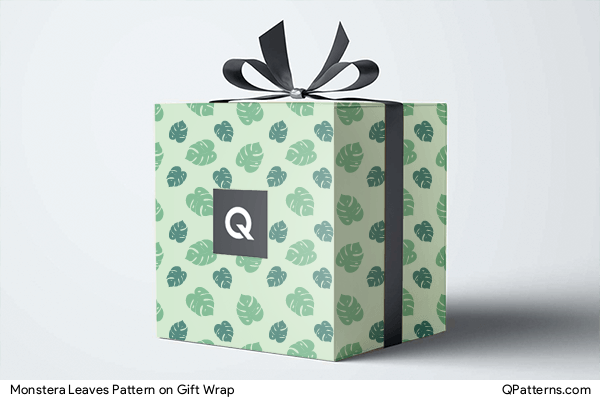 Monstera Leaves Pattern on gift-wrap