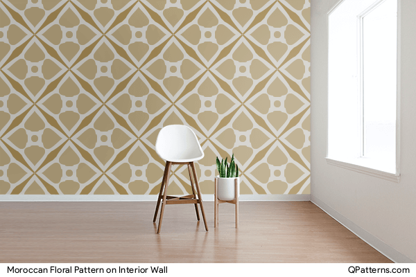 Moroccan Floral Pattern on interior-wall