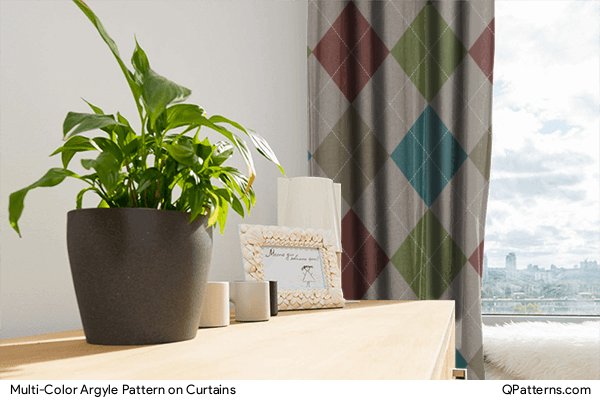 Multi-Color Argyle Pattern on curtains