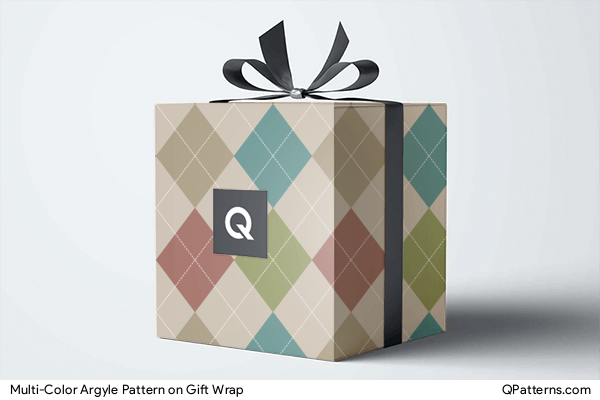 Multi-Color Argyle Pattern on gift-wrap