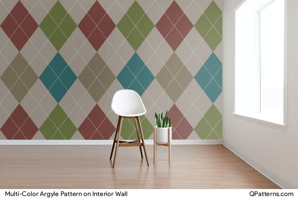 Multi-Color Argyle Pattern on interior-wall