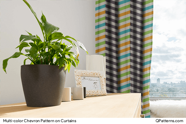 Multi-color Chevron Pattern on curtains